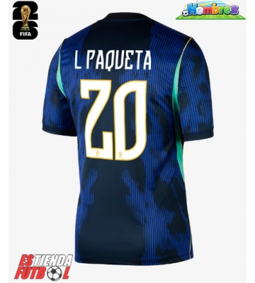 Brasil Lucas Paqueta #20 Segunda Equipación Mundial 2026 Manga Corta Brasil Lucas Paqueta #20 Segunda Equipación Mundial 2026 Manga Corta
